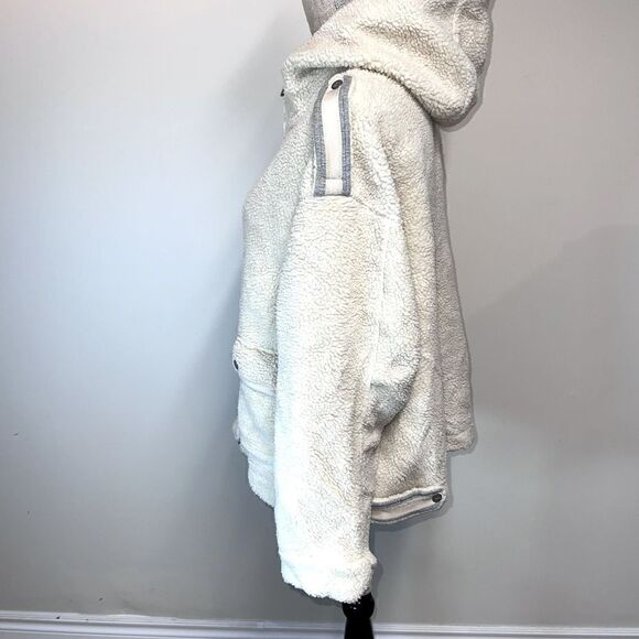 Anthropologie Scotch & Soda Bonded Teddy Zip Hooded Jacket Womens Sz S/M - Picture 4 of 6